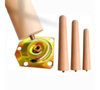 Solid Wood Furniture Legs, Set of 4 Mid-Century Modern Tapered Legs, 50cm Adjustable Replacement Legs for Nightstands, Chairs, Cabinets - DIY Home Decor