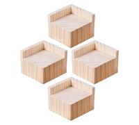 Solid Wood Furniture Risers 4-Piece Bed Lifts Robust Table Elevators Sofa Height Extensions Supports Up to 500kg Bed Feet for 12cm to 20cm Height Increase