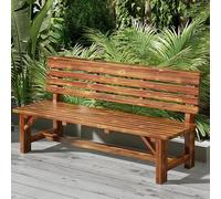 Solid Wood Garden Bench with Curved Backrest, All-Weather Outdoor Furniture for Parks and Gardens, Resistant to Rot and Fade