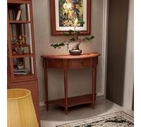 Solid Wood Half Moon Console Table Retro Sle with Sto Der Semi Cle Accent Table for Living Room Rounded Corners Silent Floor Mats