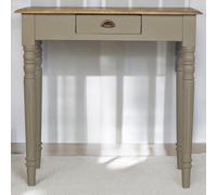Solid Wood Hand-Painted Writing Desk with Stain-Based Finish, Writing Table with Drawer and Generous Worktop, 45L x 80W x 78H cm, Brown Aosom UK