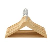 Solid Wood Hanger with Shoulder Grooves, Natural / 10