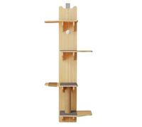 Solid Wood Hanging Door Cat Climbing Frame with Scratching Column & Jumping Platform(A 35x25x150CM)