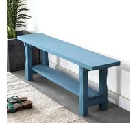 Solid Wood Indoor Bench with Thick Legs - Easy Assembly Dining Stool Strong Load-Bearing Narrow Design for Living Room & Dining Room (Blue 120x25x42cm)
