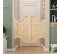 Solid Wood Indoor Swinging Cafe Doors, Mediterranean Style Kitchen Bar Entrance Fence Partition Parlor Butler Door