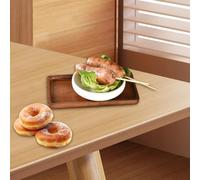 Solid Wood Irregular Oval Serving Tray for Food Presentation Including Fruit Dessert Snack Cheese and Salad Platters (19 * 10.5cm)