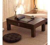 Solid Wood Japanese Floor Tea Table, Low Altar Desk for Meditation and Living Room, Creative Balcony Tatami Coffee Table