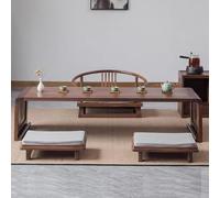 Solid Wood Japanese Folding Coffee Table Rectangular Tea Table with Openwork Legs for Small Spaces Living Room Balcony (63"x22"x15")