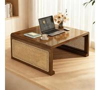 Solid Wood Japanese Folding Tea Table Space-Saving Floor Coffee Table for Living Room & Dining Room 100cm Brown - Ideal for Tea Time & Home Decor