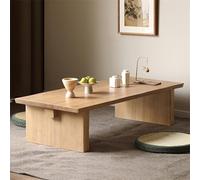 Solid Wood Japanese Low Coffee Table Irregular Design for Floor Seating Modern Tea Table for Living Room & Bedroom 140x60x45/55cm Stylish Home Furniture