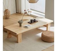 Solid Wood Japanese Tea Table - Low Profile Floor Sitting & Dining Table for Living Room Cozy Spaces - Elegant Wooden Coffee Table for Recept Areas & Relaxation