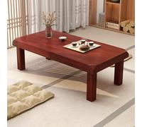 Solid Wood JapaneseTable - Vintage Low Coffee Table for Small Spaces Multi-Functional Floor Table Ideal for Living Room & Dining Room (Reddish-Brown 80cm/31.5in)