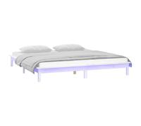vidaXL LED Bed Frame without Mattress White 120x200 cm Solid Wood