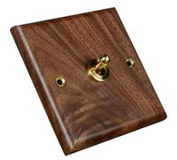 Solid Wood Light Switch Plate 1- Switch Light Switch Socket Retro Brass Toggle Switch Plate for Bedroom Kitchen Home