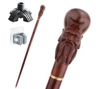 Solid Wood Longevity Star Shaped Cane, Ergonomic Handle, Non-Slip and Wear-Resistant Portable Unisex Also a Fashion Accessory