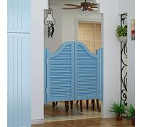 Solid Wood Louvered Saloon Swing Door,Auto Close Patio Partition Fence Door Corridor Doors Mall Salon Bar Counter Door(W 28in x H 32in)