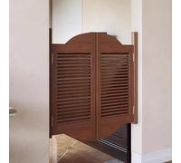 Solid Wood Louvered Swinging Saloon Doors with Hinges, Space-Saving Entrance Partition for Hallway Kitchen Bar