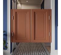 Solid Wood Louvre Slatted Divider Doors, Interior Swinging Doors with Hinges for Cafes and Home Interiors (80 x 90 cm)