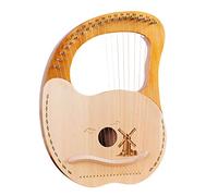 Solid Wood Lyre Harp 19 String Professional Instruments With Fine Print Lyre Harp for Beginners
