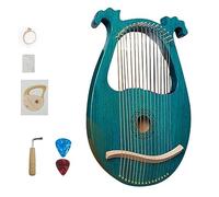Solid Wood Lyre Harp, Children's 7-string Easy-to-learn Harp Instruments, 16-string Multi-color Lap Harp (Color : 16 Tone Floral Blue)