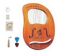 Solid Wood Lyre Harp, Children's 7-string Easy-to-learn Harp Instruments, 16-string Multi-color Lap Harp (Color : 16 Tone Begonia Log)