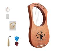 Solid Wood Lyre Harp, Children's 7-string Easy-to-learn Harp Instruments, 16-string Multi-color Lap Harp (Color : 7 Tone Reindeer Log)