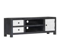 Solid Wood Mango Hand Carved TV Cabinet Grey&White HiFi Centre Unit vidaXL