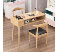 Solid Wood Manicure Table, Nail Desk with Double Layer, Modern Nail Desk for Nail Tech, Wooden Nail Salon Spa Nail Table Station, Wooden Nail Tech Salon Desk with Double Layer,B 80cm