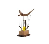 Solid Wood Manta Skate Automata | Compact Desktop Size, Wooden Automata, Artistic, dynamic Sculpture, for Bookshelf