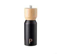Solid Wood Manual Grinder for Peppercorns and Sea Salt with Construction, Responsive Grinding, and Space-Saving Form Factor (A)
