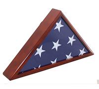 Solid Wood Memorial Flag Case Frame Display Case for 5 x 9.5 Inch Flag Folded. Veteran Flag Display Case, Glass Front, FC60-MAH by DisplayGifts