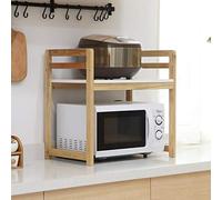 Solid Wood Microwave Oven Rack - 2-Tier Kitchen Shelf for Space-Saving Storage - Multi-Functional Household Furniture, Sturdy and Stylish Design