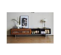 Solid Wood Mobile TV StandPortable Entertainment Center Living Room Furniture MultiStorage Cabinet for Floor Stylish Media Console Unit