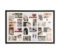 Solid Wood, Multi Large Aperture Photo Picture Frame, Versatile Collage Display with Durable Transparent Board, Wall or Tabletop Decor, Holds 24 Photos 6"x4"(Black)