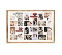 Solid Wood, Multi Large Aperture Photo Picture Frame, Versatile Collage Display with Durable Transparent Board, Wall or Tabletop Decor, Holds 24 Photos 6"x4"(Carbonized Black)