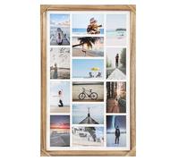 Solid Wood, Multi Large Aperture Photo Picture Frame, Versatile Collage Display with Durable Transparent Board, Wall or Tabletop Decor, Holds 14 Photos 6"x4"(Carbonized Black)