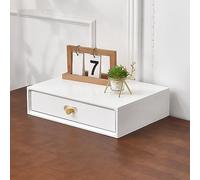 Solid Wood Multi-Layer Desktop Drawer Organizer - Elegant Storage Solution for Office and Home Workspace(White,1 layer)