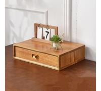 Solid Wood Multi-Layer Desktop Drawer Organizer - Elegant Storage Solution for Office and Home Workspace(Wood Yellow,1 layer)