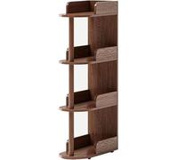 Solid Wood Narrow Bookshelf, Multi-Layer Floor Bookcase with Storage for Living Room, Creative Sofa Side Shelf for Small Spaces