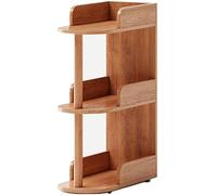Solid Wood Narrow Bookshelf, Multi-Layer Floor Bookcase with Storage for Living Room, Creative Sofa Side Shelf for Small Spaces