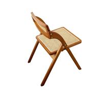 Solid Wood Negotiation Chair Foldable Rattan Sitting Surface Backrest Chair Lightweight Easy to Move Got Solid Wood Stool 1piece(Cherry)