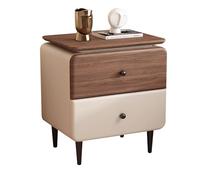 Solid Wood Nightstand 2-Drawer Storage Cabinet Modern Side Table with Metal Legs Ideal for Bedroom & Living Room 60CM (23.62IN) Night Table.
