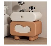Solid Wood Nightstand - Cute Bedside Table with 2 Drawers & Metal Handles, Unique Walnut End Table, Stylish Bedside Cabinet for Bedrooms, 40cm Height