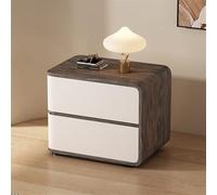 Solid Wood Nightstand with Drawers, Upholstered Microfiber Leather Bedside Table for Bedroom, Easy No-Installation Design, Modern Furniture for Home Décor