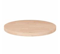 vidaXL Round Table Top - Solid Oak, Untreated, Ø50 x 2.5 cm