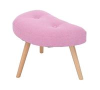 Solid Wood Ottoman Stool - Upholstered Footstool & Footrest Small Bench for Shoes Stylish Single Seat Table for Living Room Bedroom Entryway - Versatile Home Decor