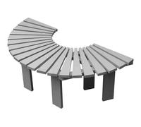 Solid Wood Outdoor Garden Bench, Curved Fan-Shaped Park Seat, Slatted Backless Patio Half Round Tree Bench for Courtyard Furniture