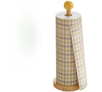 Solid Wood Paper Towel Holder, Vertical Kitchen Organizer with Stable Base for Countertop, Smooth Finish Tissue Rack for Rolls and Cling Film(A)