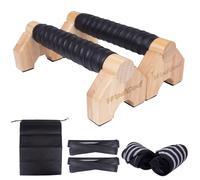 Solid Wood Parallettes Push Up Bars for Home & Gym, Durable Wooden Calisthenics Equipment with Non-Slip Grip, Full Body Strength & Balance Training