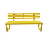 Solid Wood Park Bench - Outdoor Patio Seating for Garden, Lawn, Porch & Pathway - Traditional Design, Durable & Stylish - 120x40x85cm, Yellow Color